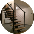 escalier métallique bois